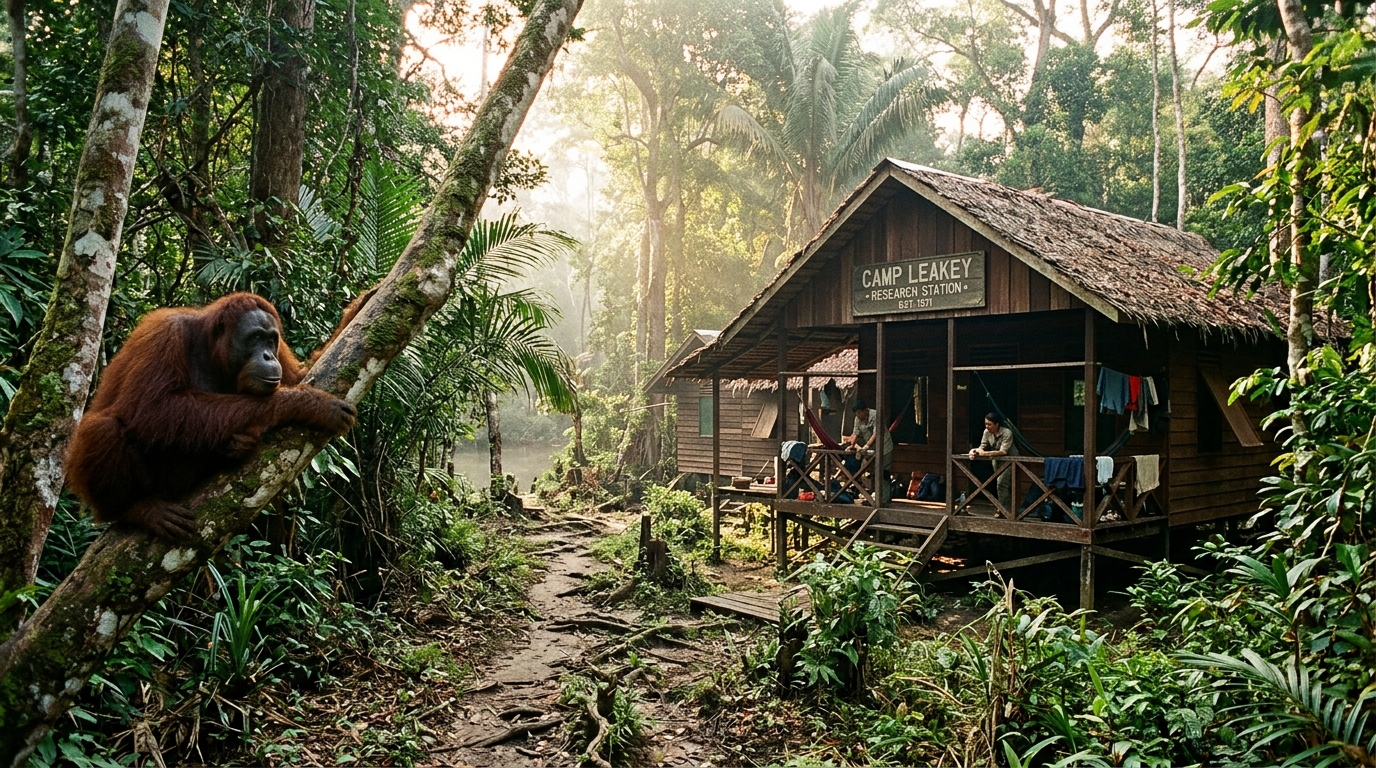 Historic Camp Leakey Research Station in Tanjung Puting